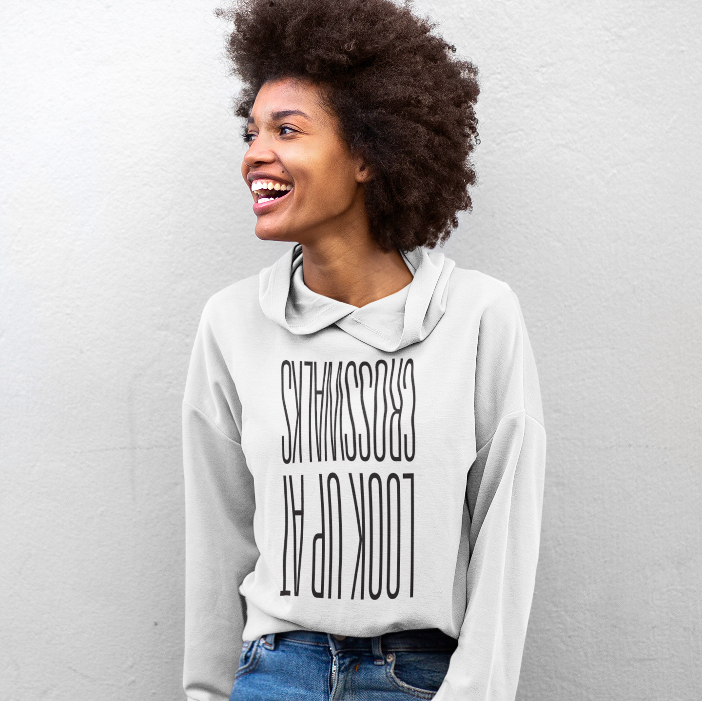 LOOK UP AT CROSSWALKS - Unisex Pullover Hoodie